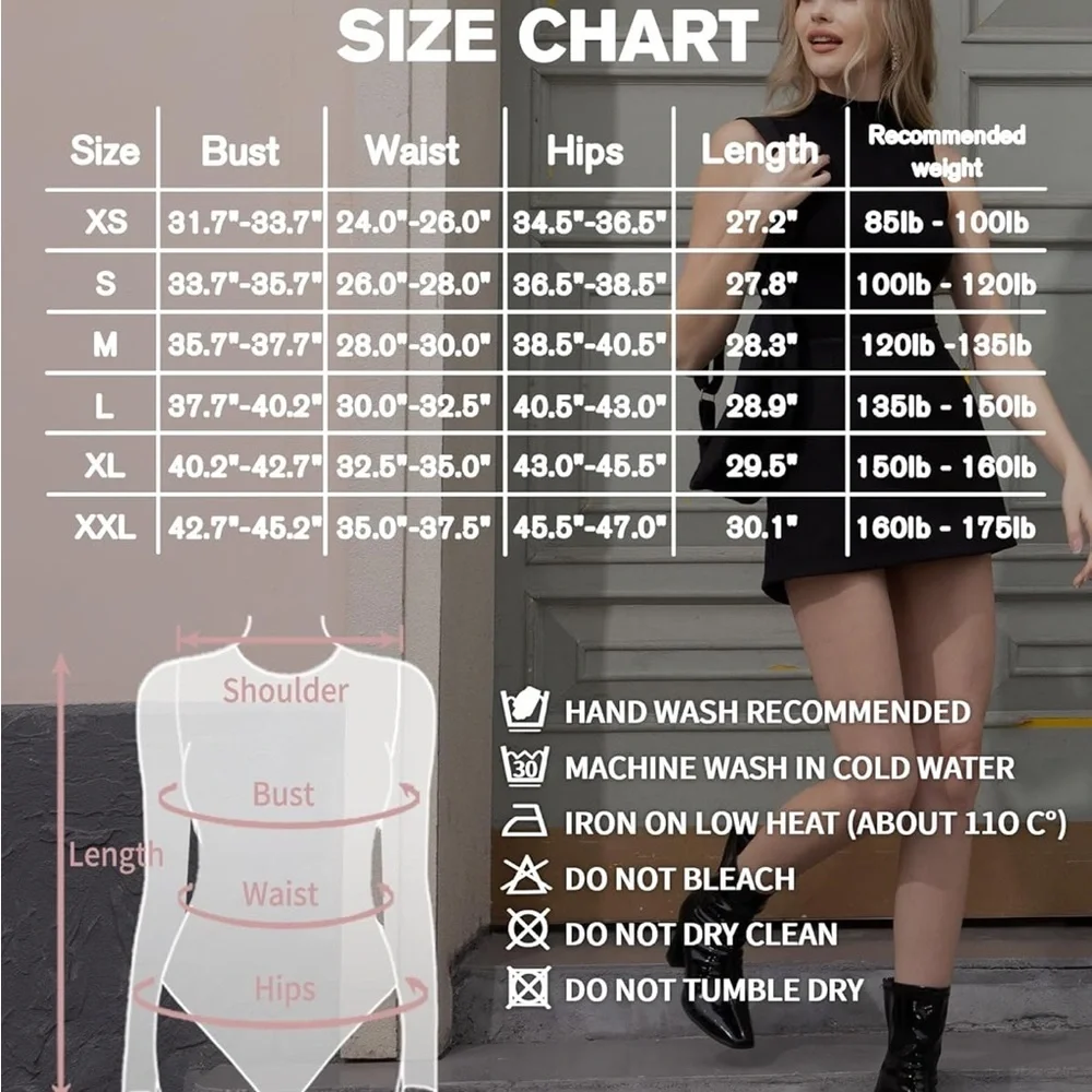 White Bodysuit Mock Turtle Neck Sleeveless Jumpsuit - Picture 4 of 6